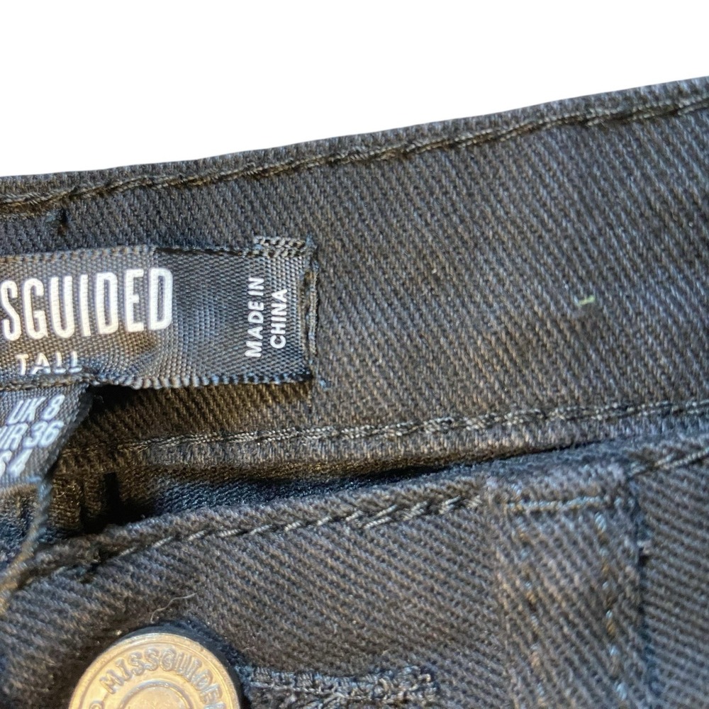 NEW Missguided Women's Riot High Waisted Mom Jeans Size Tall 4 Black - Picture 8 of 11